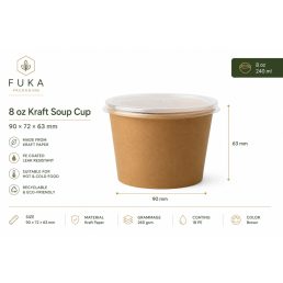 Kraft Soup Cup 8 oz / 240 ml – Barna papír leveses pohár