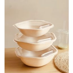 1300 ml cukornád hexagon tál – Fuka Bowl