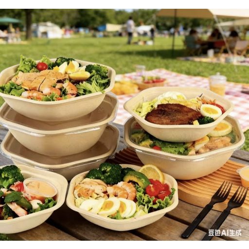 1300 ml cukornád hexagon tál – Fuka Bowl