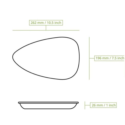 26 cm csepp formájú pálmalevél tányér – különleges tálaláshoz | Fuka