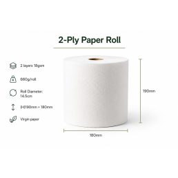 2 Layers 18gsm, 660g/Roll, Roll Diameter: 14.5 cm